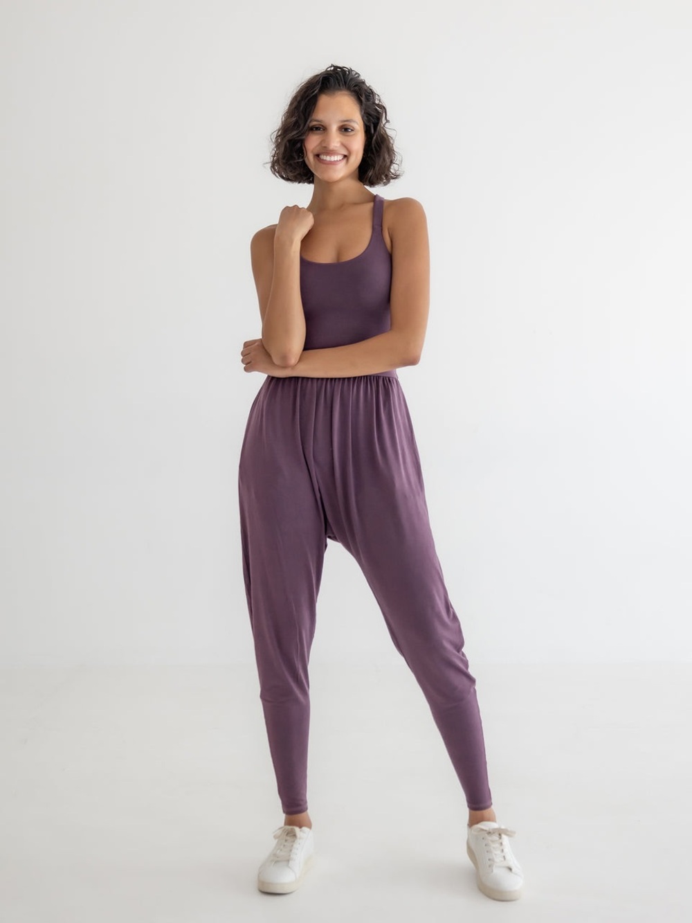 Imbodhi Harem Jumpsuit Romper | Size 1X | Pockets | Soft Bamboo Lounge Yoga